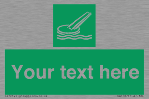 Custom sign safe condition Marine evacuation slide